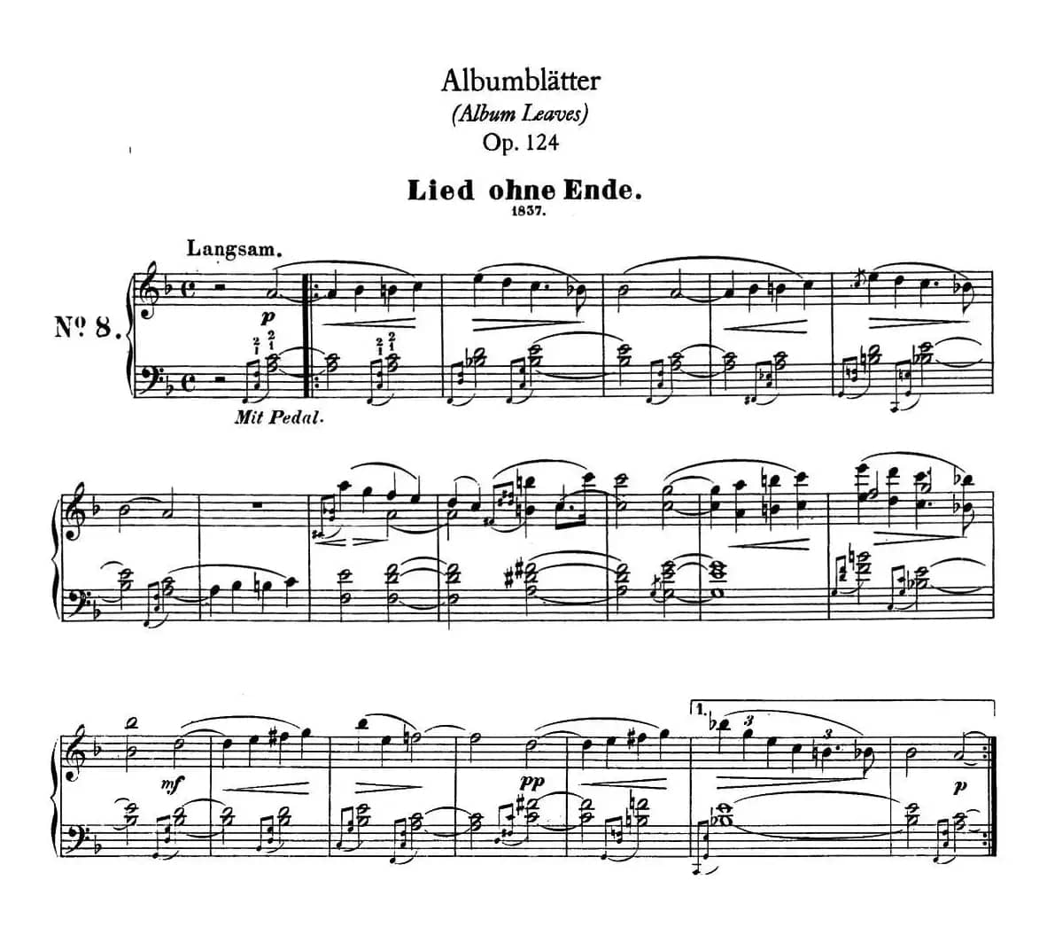 Albumblätter Op.124（纪念册页）（No.8）