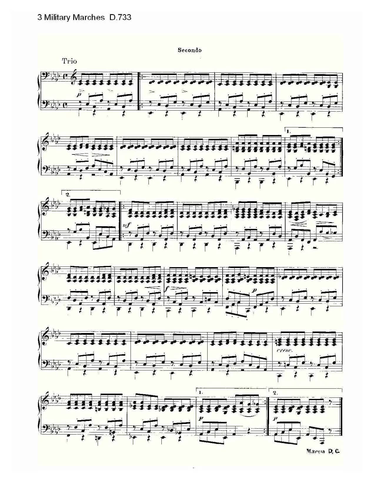 3 Military Marches D.733（3 士兵进行曲 D.733）
