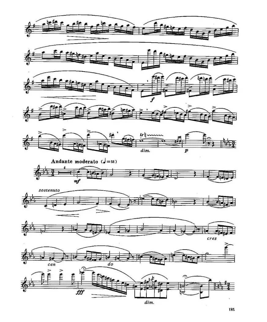 长笛九级考级曲谱（第四部分—1）