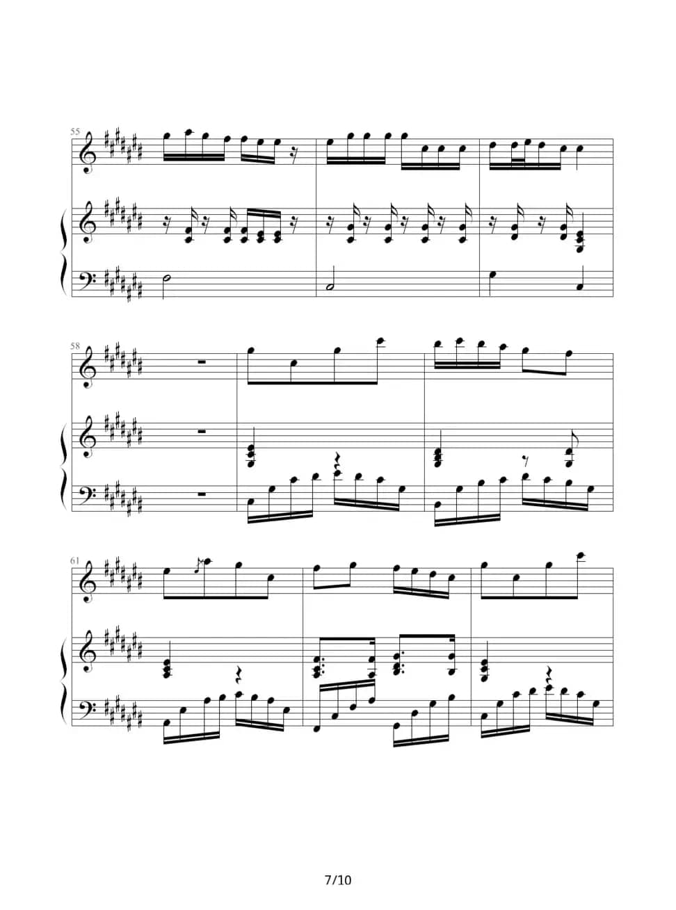 香水百合（钢琴伴奏谱）