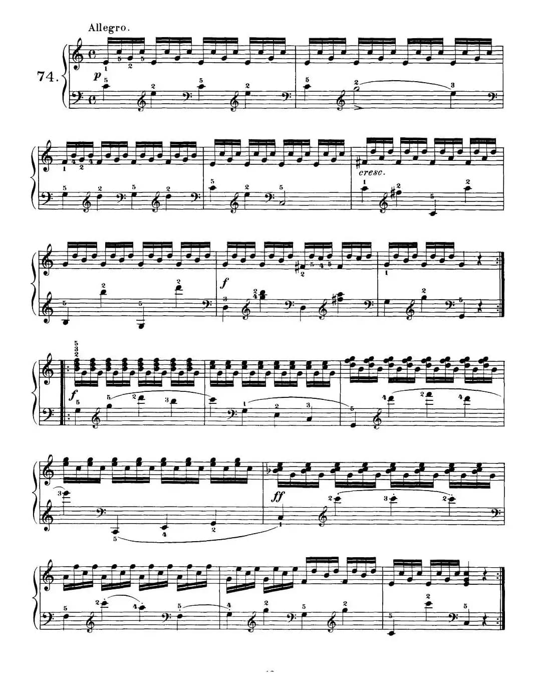 One Hundred and Ten Easy and Progressive Exercises Op.453（车尔尼110首简易练习曲 72——80）