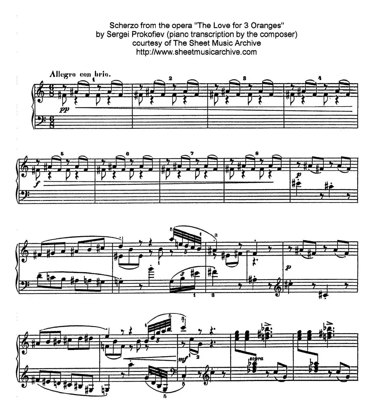 Scherzo from The Love for 3 Oranges Op.33（《三个桔子的爱情》谐谑曲）