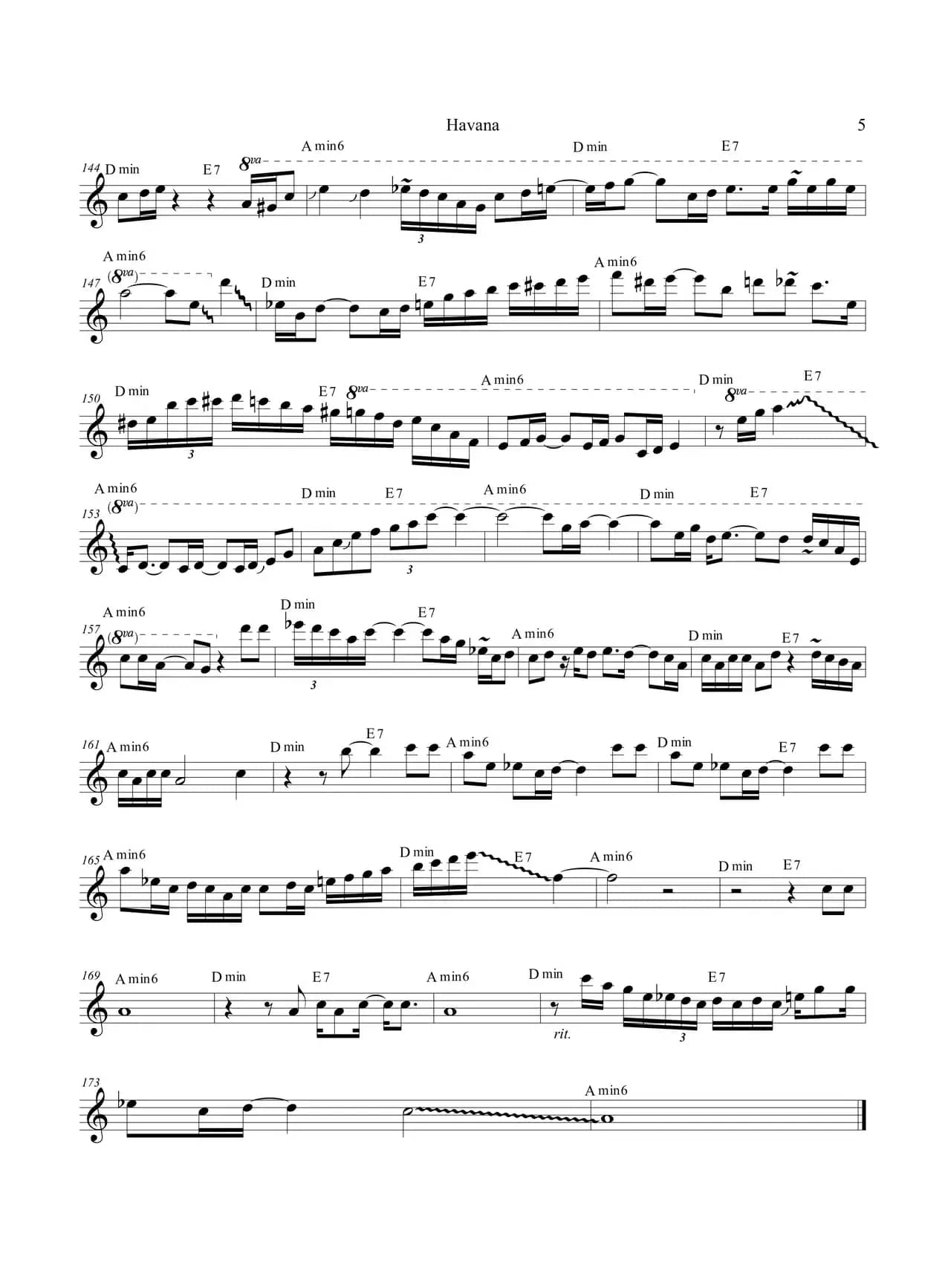 Havana（中音萨克斯）