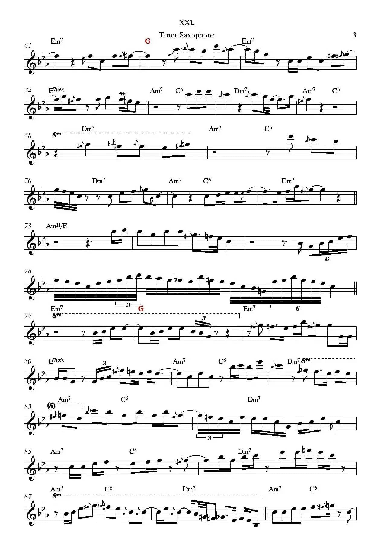 XXL（次中音萨克斯谱）