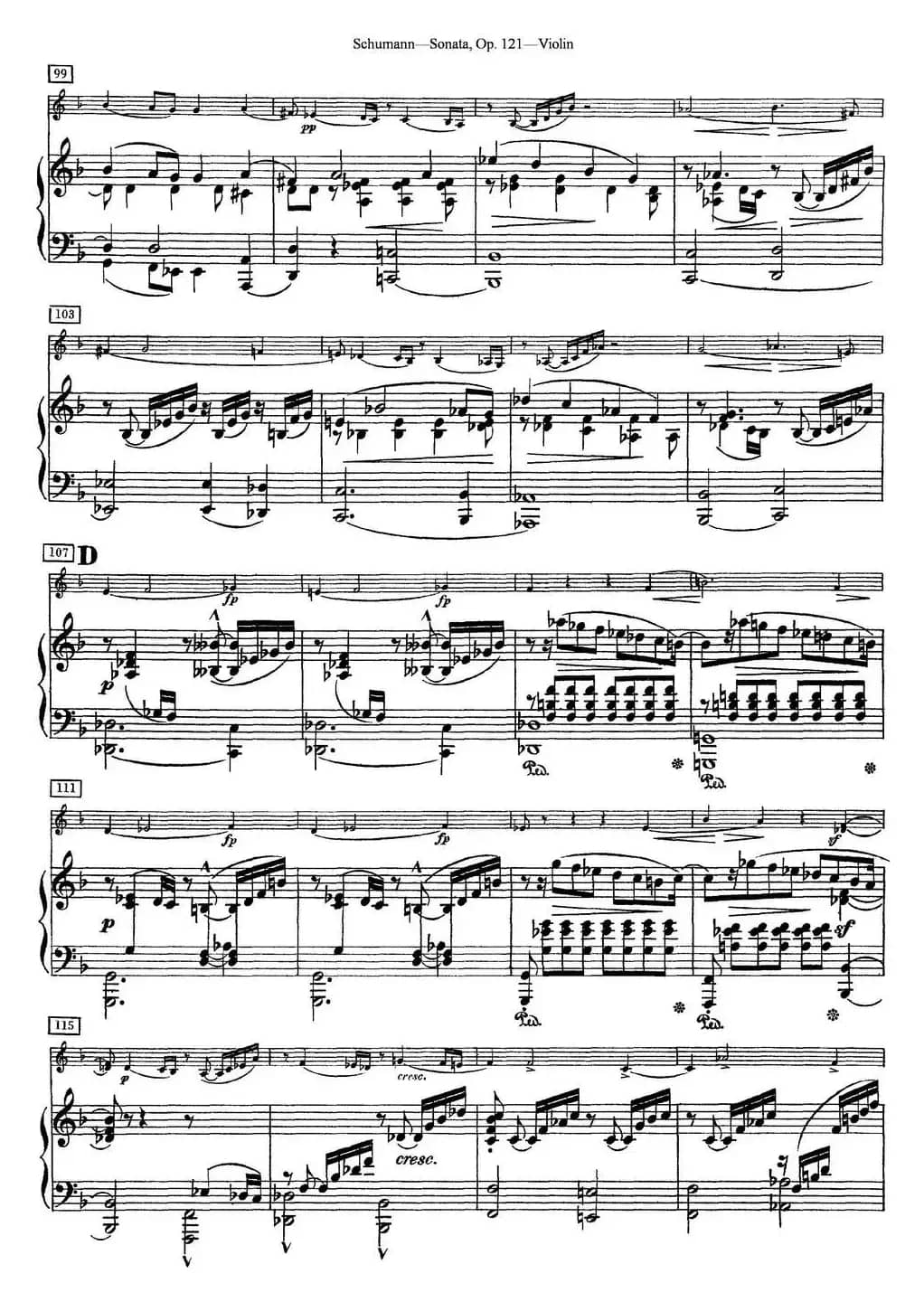 Violin Sonata Op.121（小提琴+钢琴伴奏）