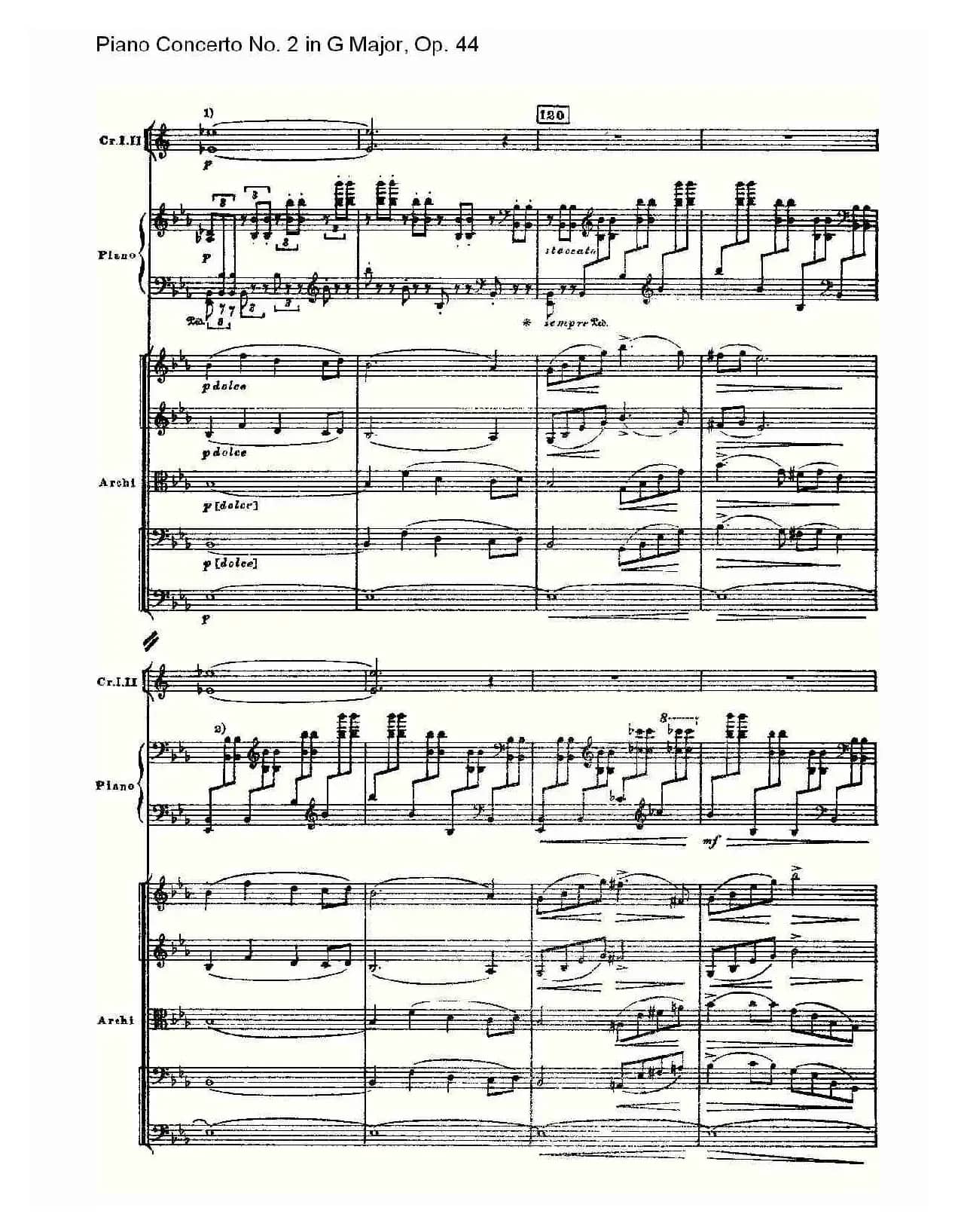 G大调第二钢琴协奏曲, Op.44第一乐章（一）