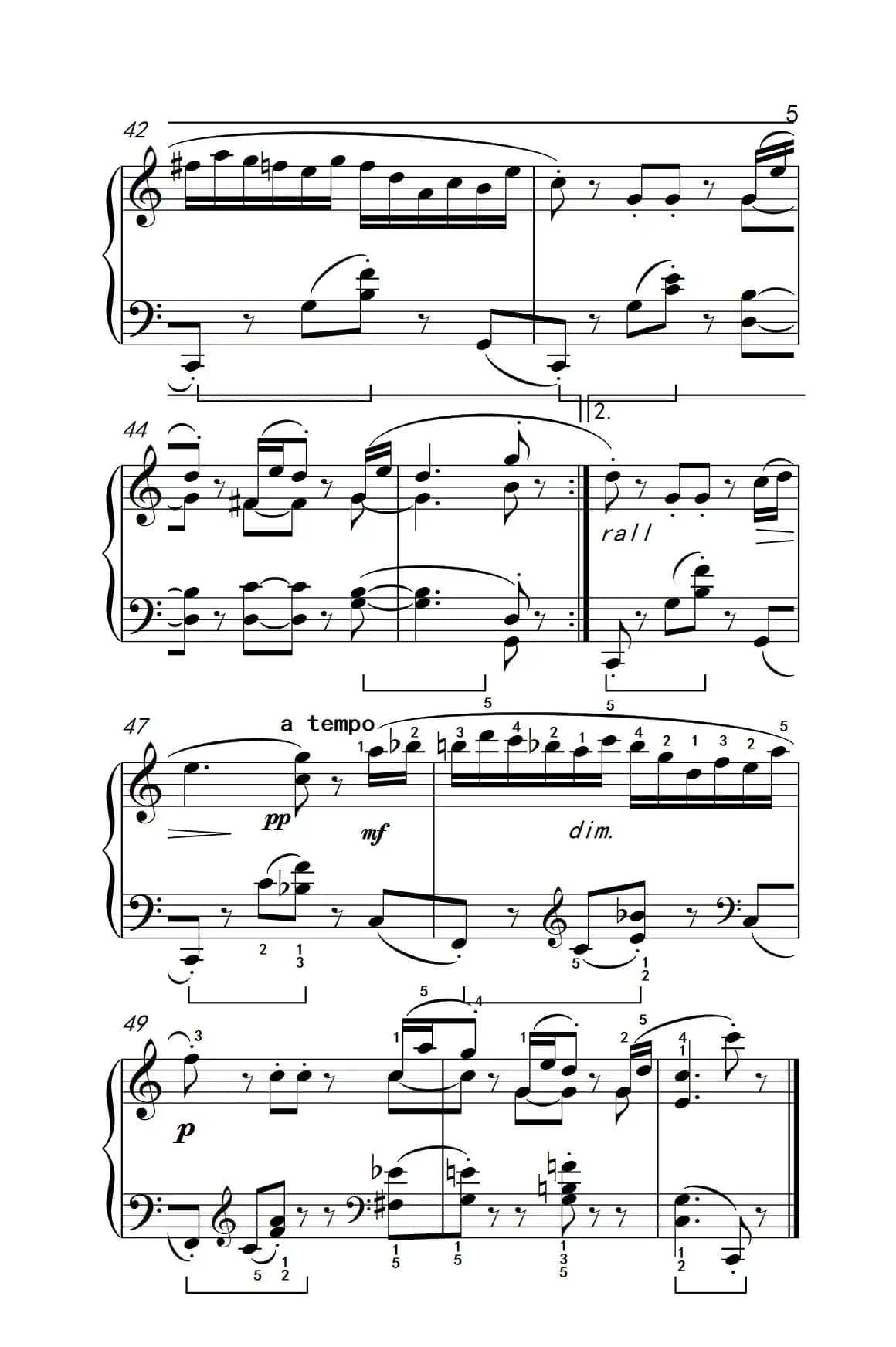 第六级 1.小精灵舞曲（中央音乐学院 钢琴（业余）考级教程 4-6级）