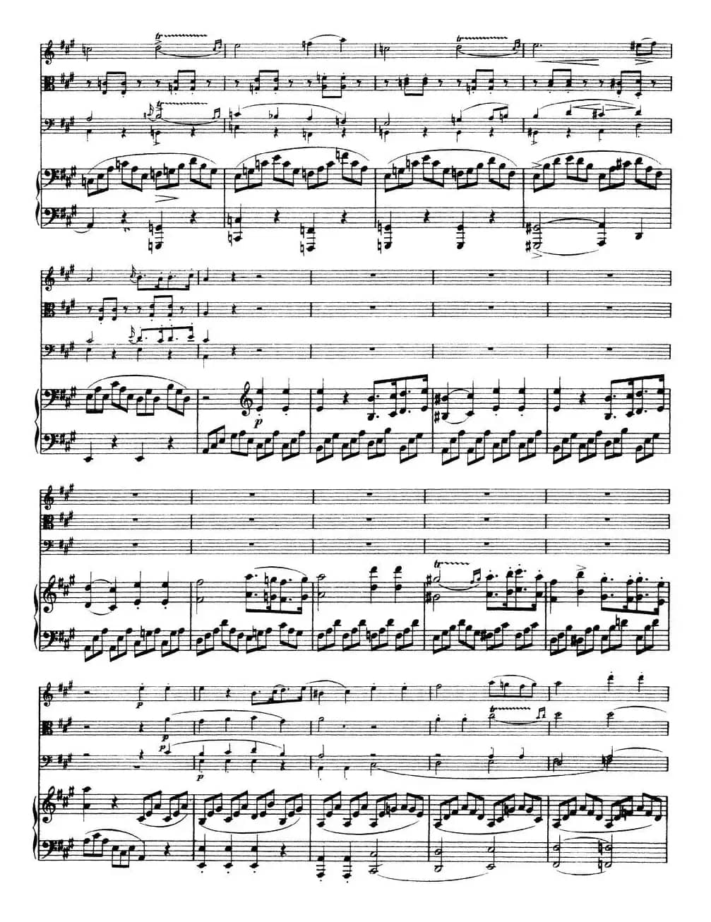 A大调鳟鱼五重奏（P11—20）（弦乐+钢琴）