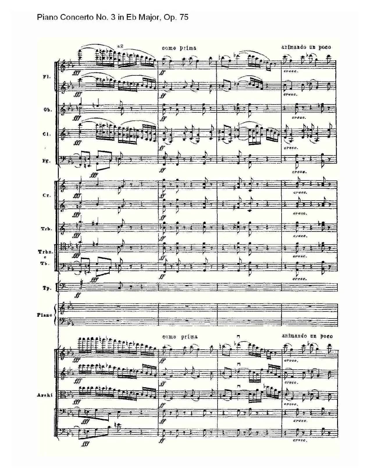 Piano Concerto No.3 in Eb Major, Op.75（Eb大调第三钢琴协奏）