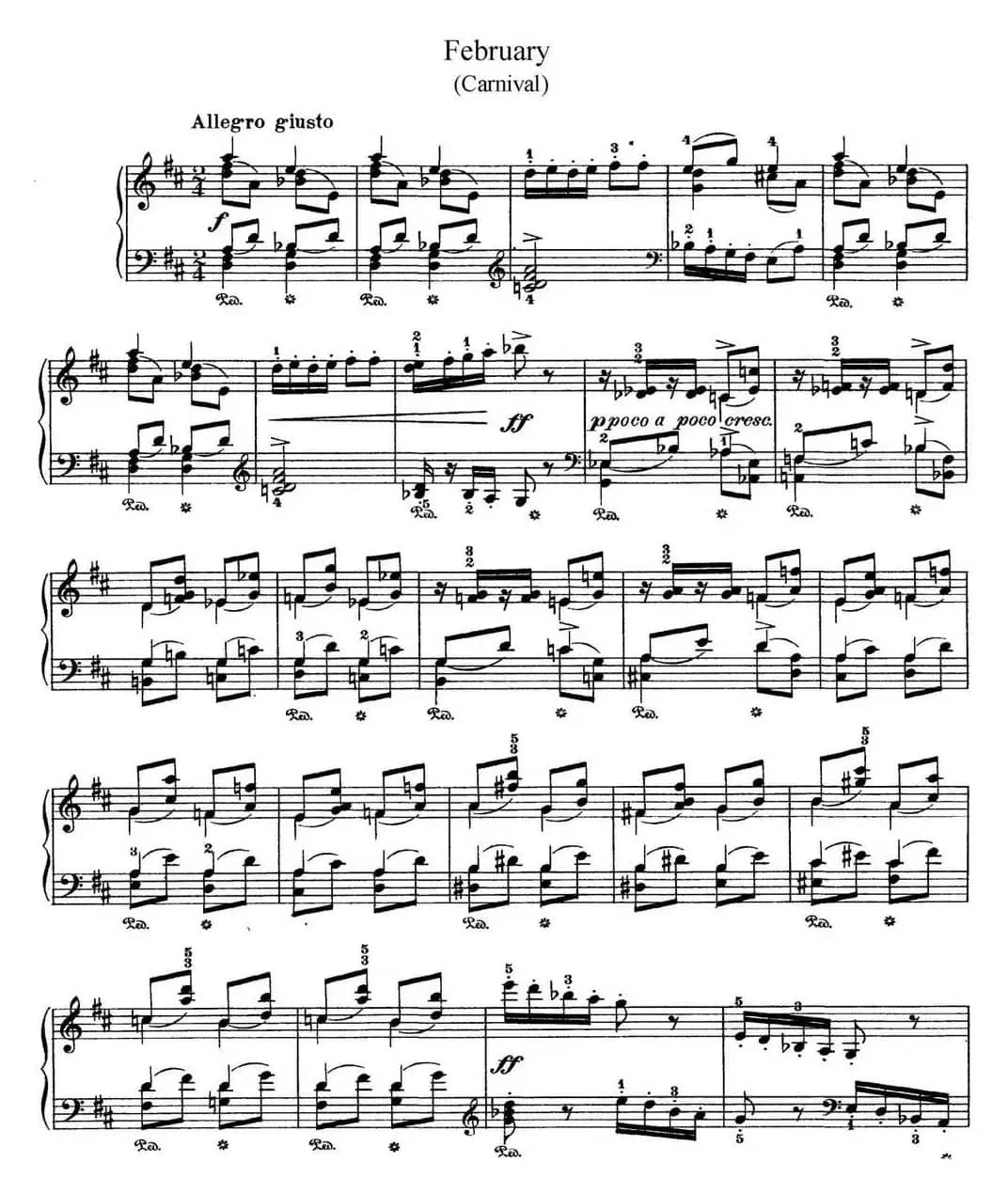 柴可夫斯基 四季 2月 狂欢节 D大调 Carnival D major