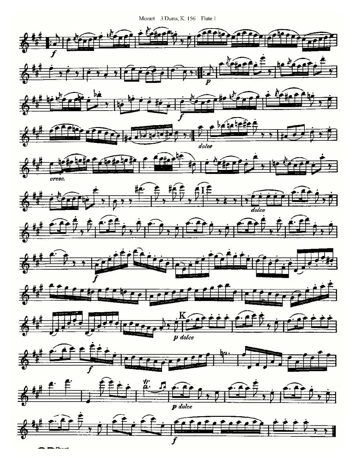 3 Duets K.156 之第一长笛（二重奏三首 K156号）