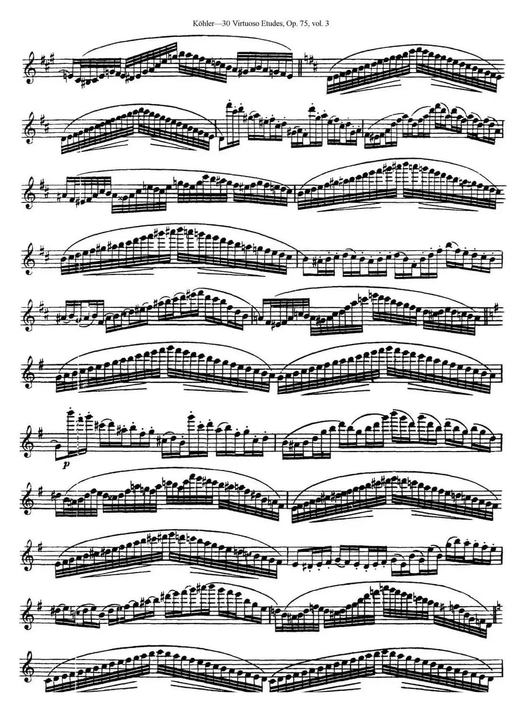 柯勒30首高级长笛练习曲作品75号（NO.22）