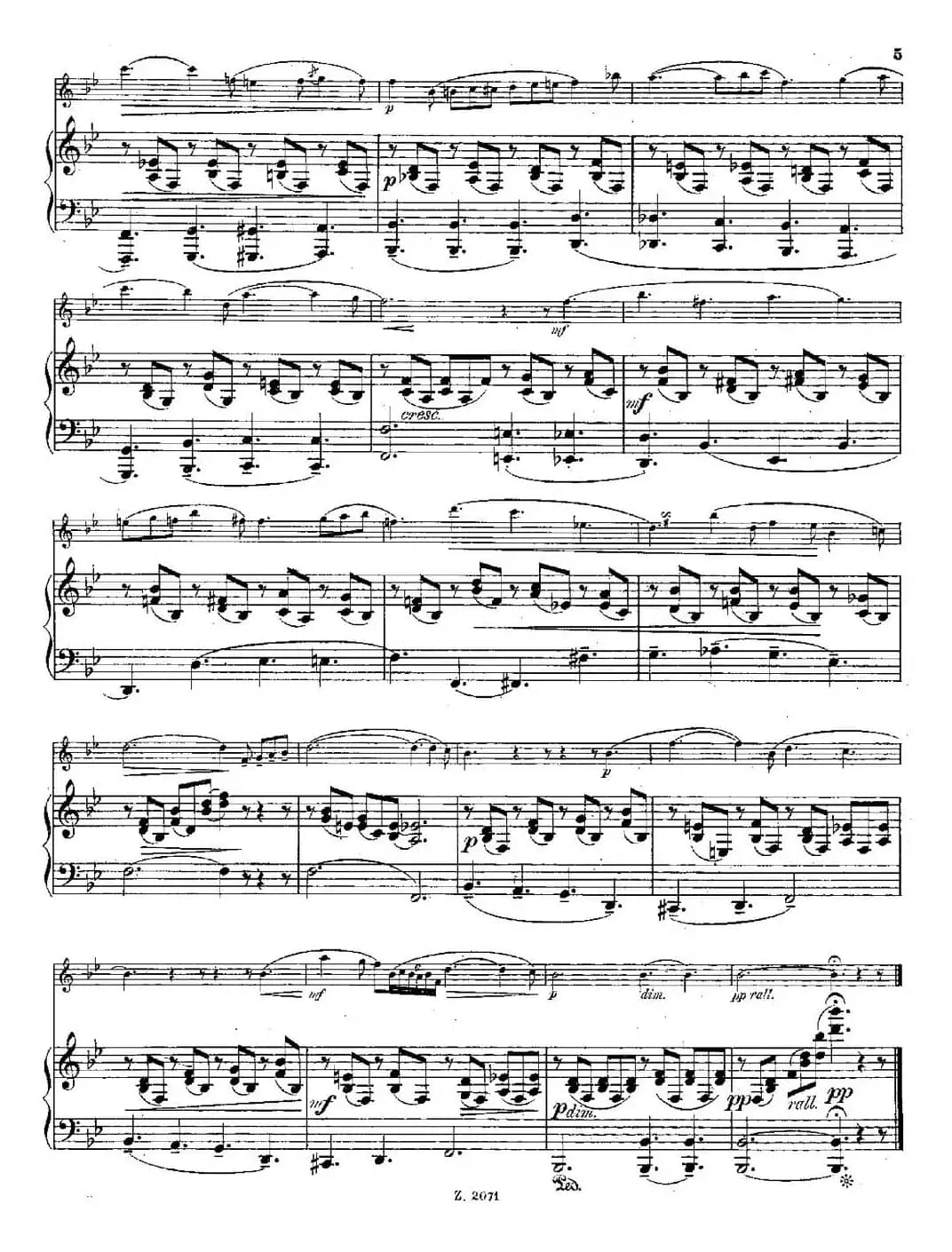 Notturno（Op.55 No.3）（长笛+钢琴伴奏）