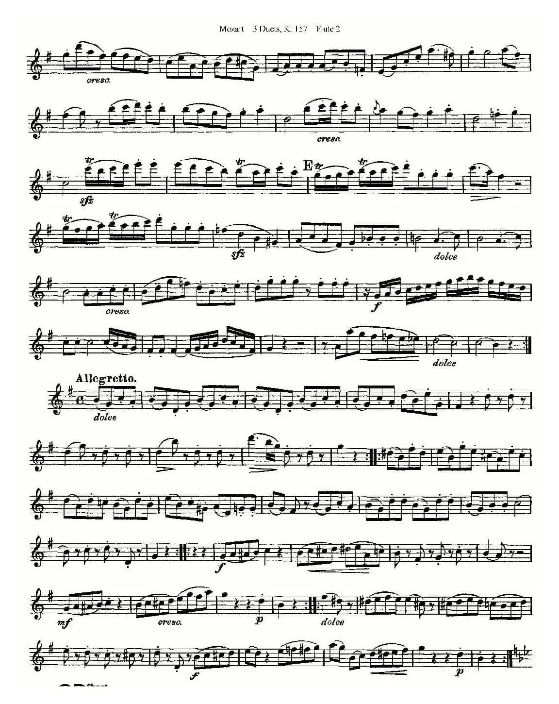 3 Duets K.157 之第二长笛（二重奏三首 K157号）