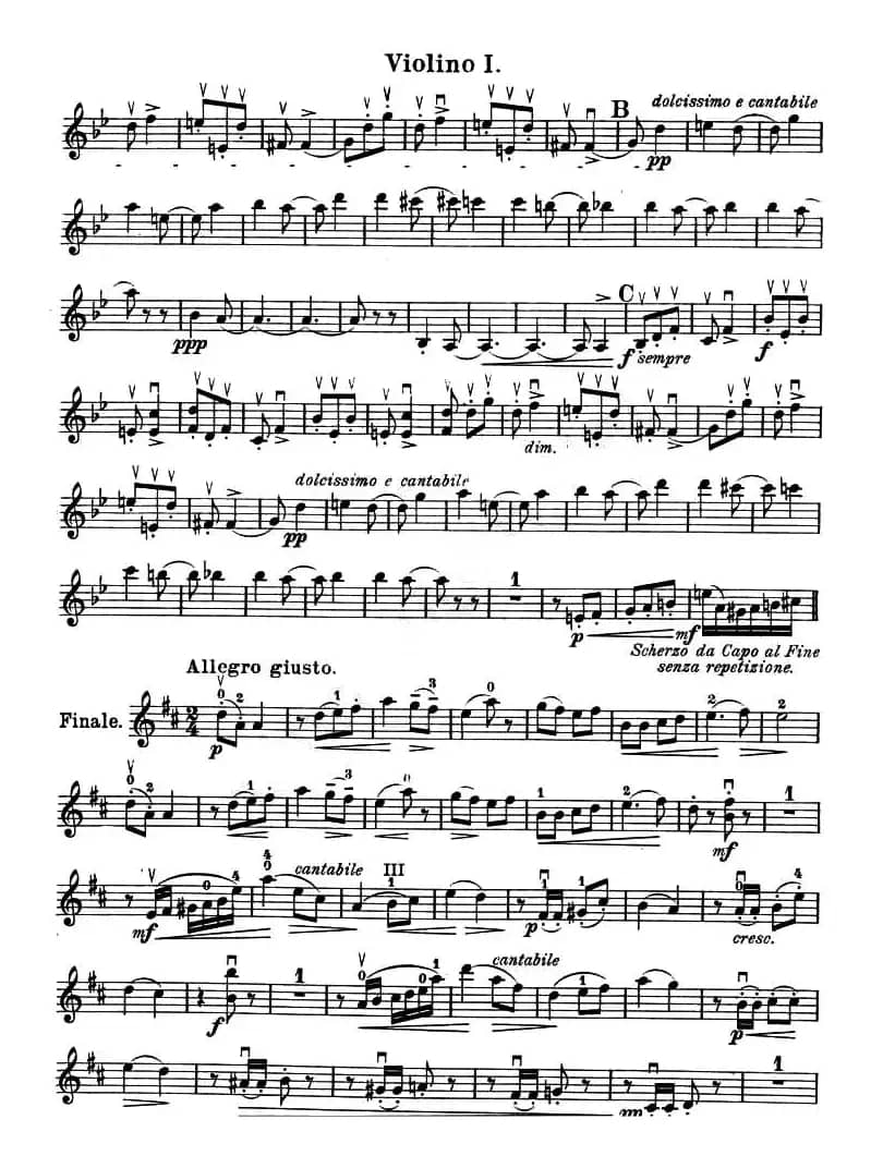 QUARTET No.1 IN D MAJOR Op.11（弦乐四重奏、小提琴分谱）