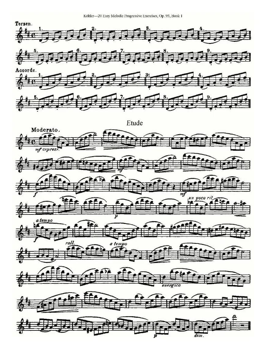 柯勒练习曲作品93号（一）