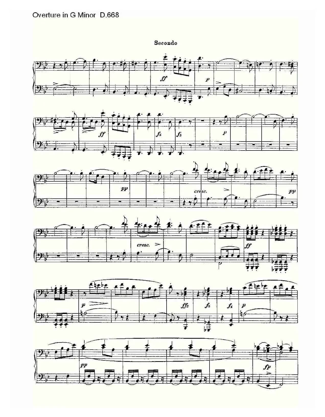 Overture in G Minor D.668（Ｇ小调序曲 D.668）