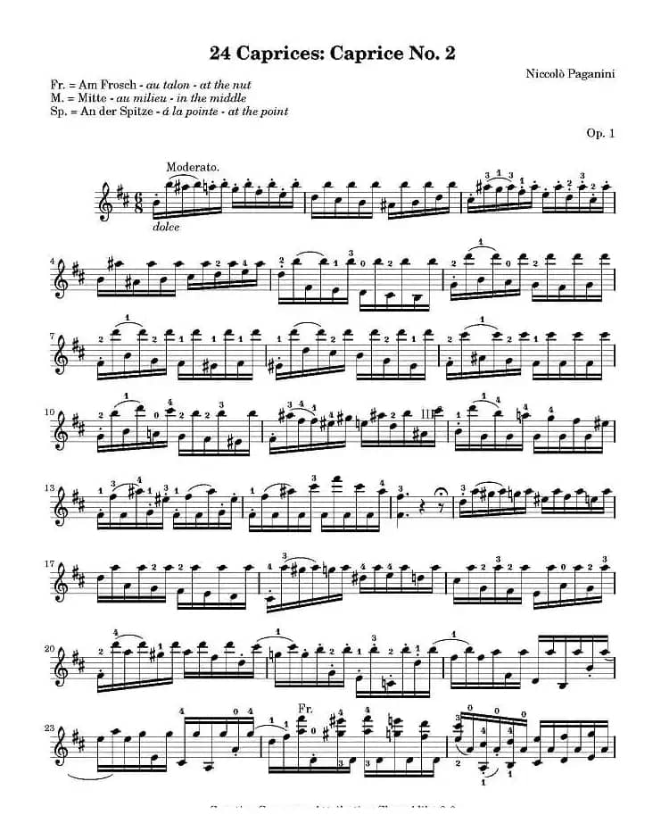 帕格尼尼24首随想曲No.2