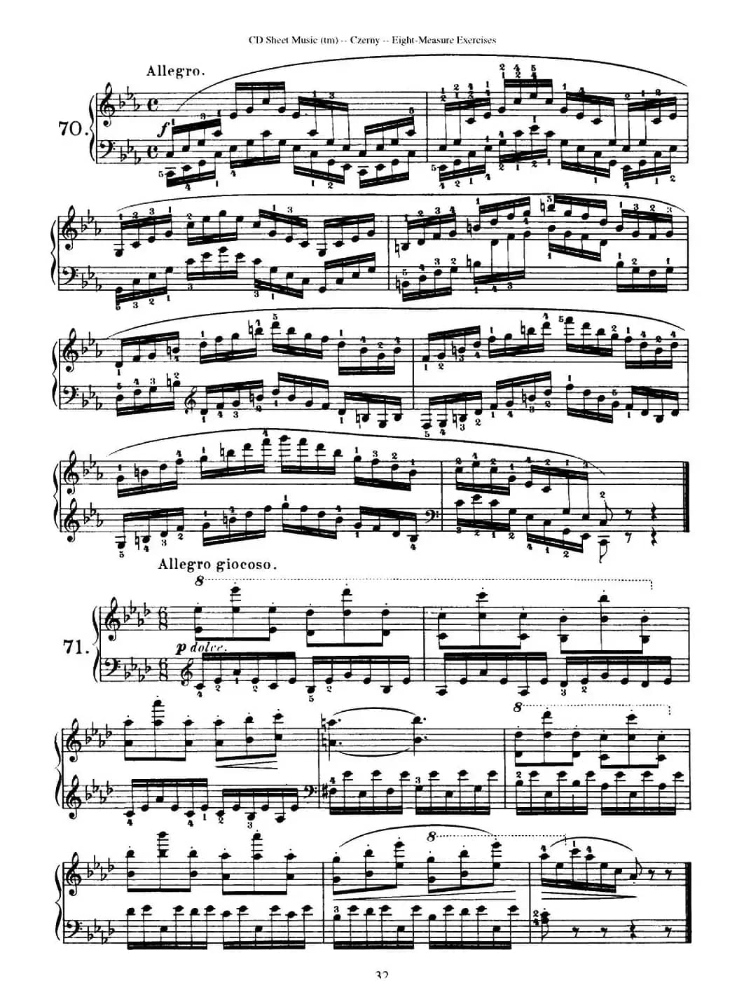 160 Eight- Measure Exercises.Op.821（车尔尼160首钢琴八小节练习曲（54——71））