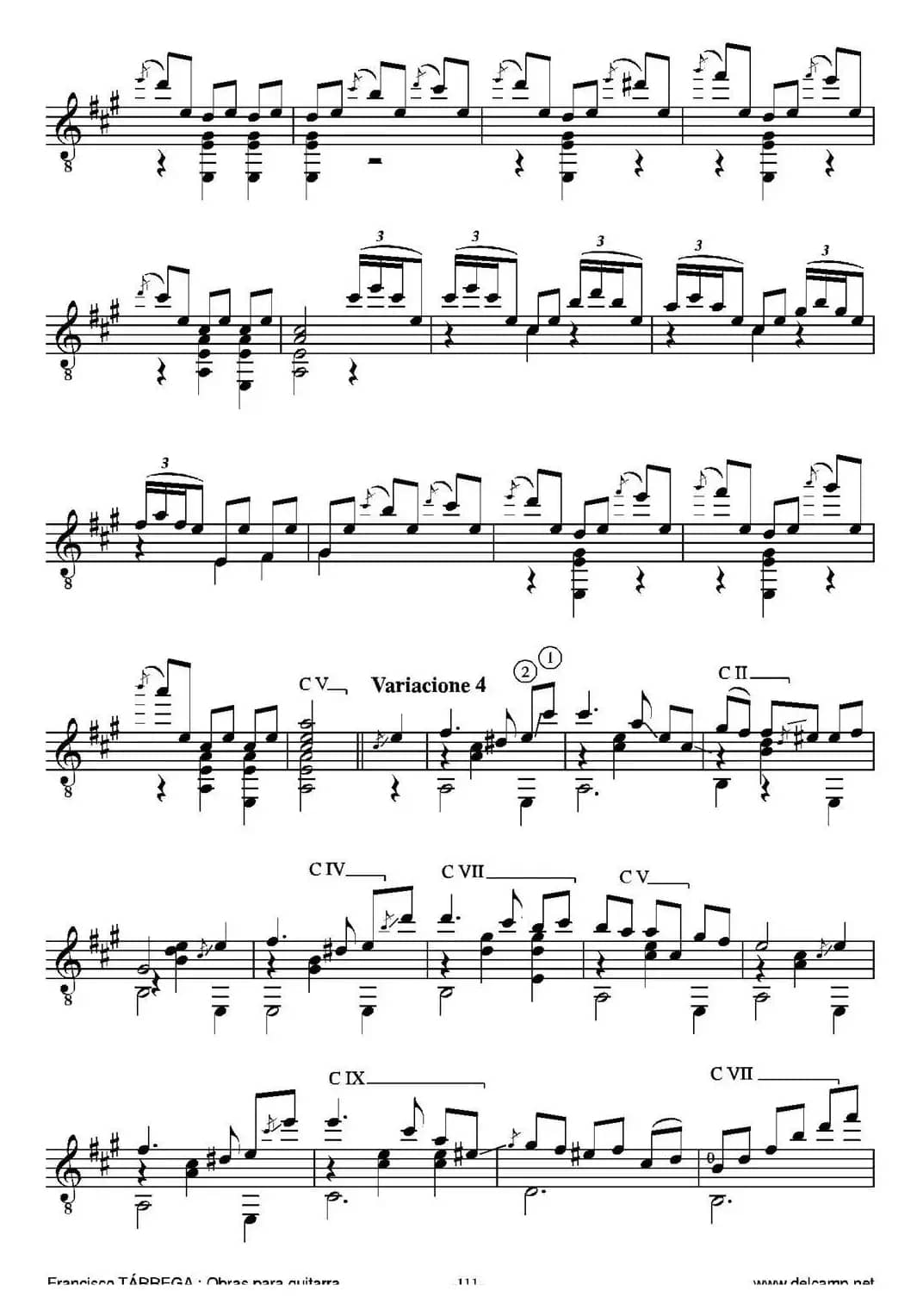 EL CARNAVAL DE VENECIA(Grande variaciones sobre un tema de Niccolo Paganini)（古典吉他）