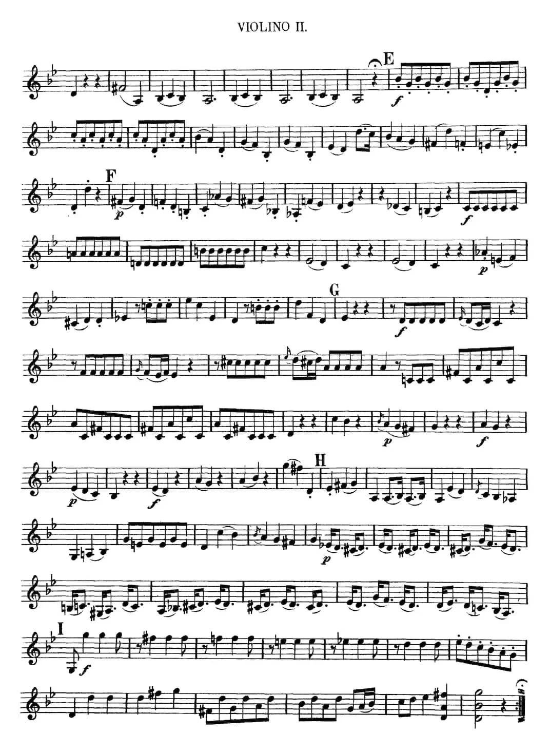 Mozart《Quartet No.6 in Bb Major,K.159》（Violin 2分谱）