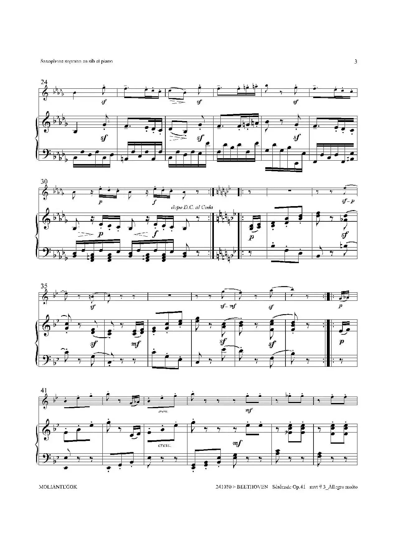 小夜曲 Op.41（高音萨克斯+钢琴伴奏）