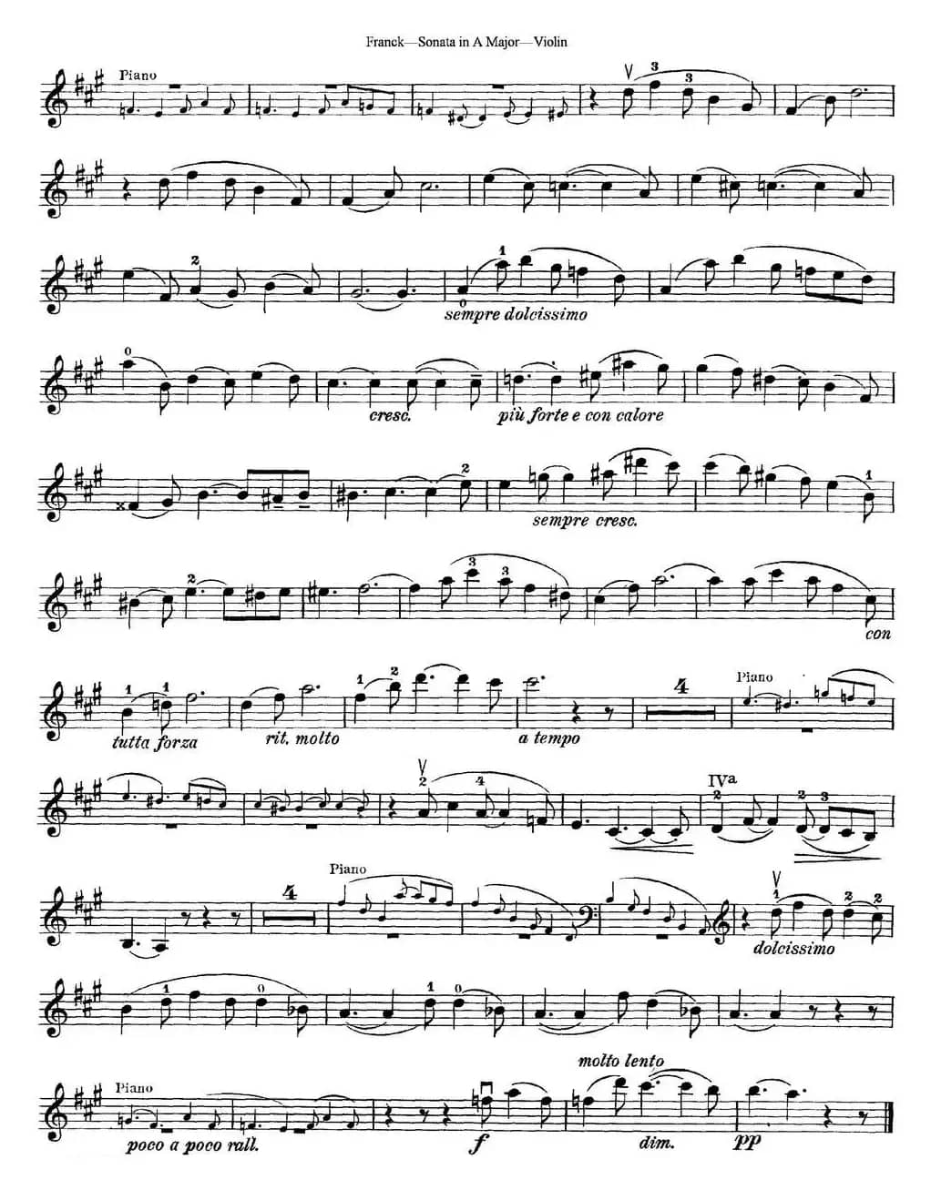 Franck Sonata in A Major