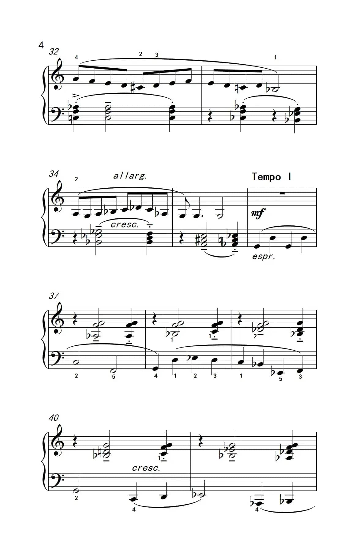 歌曲（巴托克 小宇宙 钢琴教程 4）