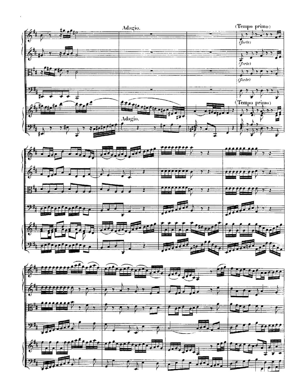 Harpsichd Concerto in D Maj BWV 1054（D大调第三号古钢琴协奏曲·总谱）