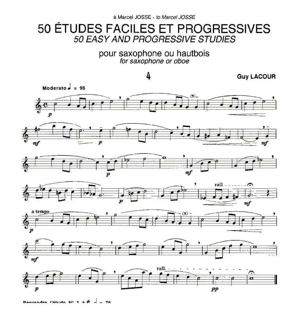 Guy Lacour 50 首萨克斯练习曲之四