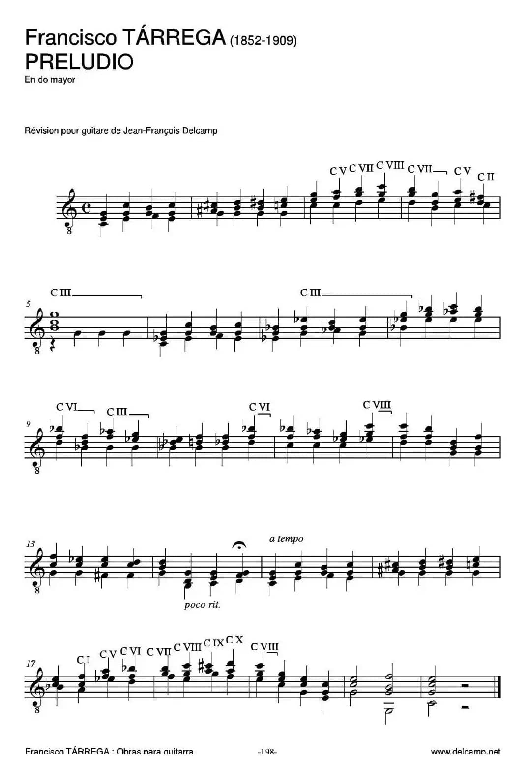 PRELUDIO(En do mayor)(古典吉他)