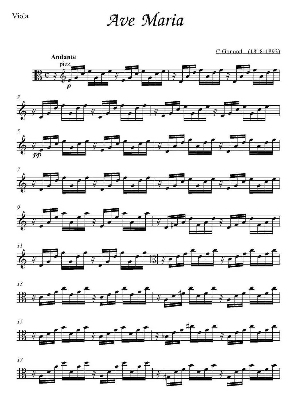 Ave Maria（中提琴分谱）