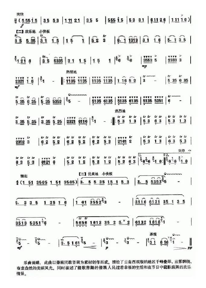 版纳春光（巴乌谱）