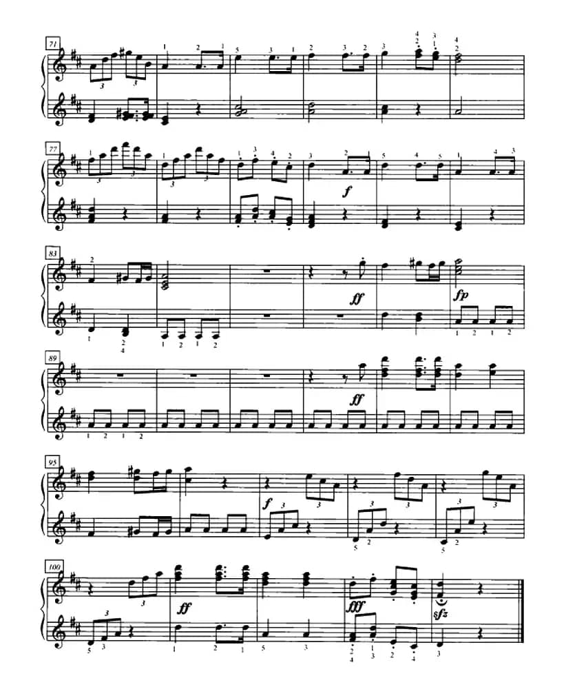 D大调小步舞曲（四手联弹第一钢琴）