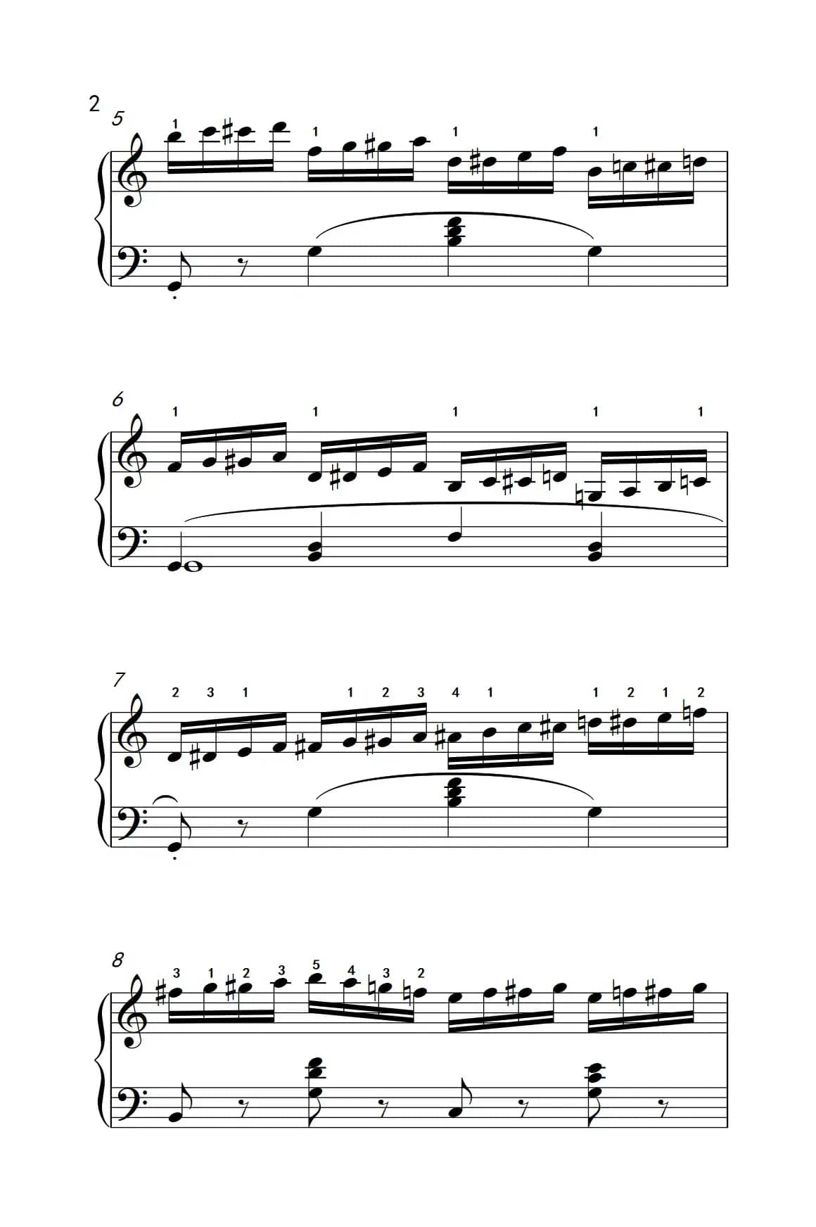 第六级 1.练习曲（中央音乐学院 钢琴（业余）考级教程 4-6级）