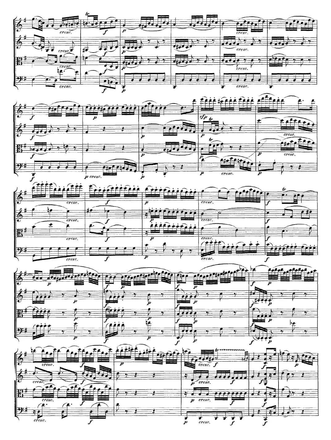 Mozart《Quartet No.20 in D Major,K.499》（总谱）
