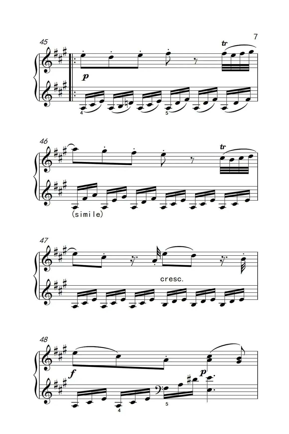 A大调钢琴奏鸣曲 优雅的行板