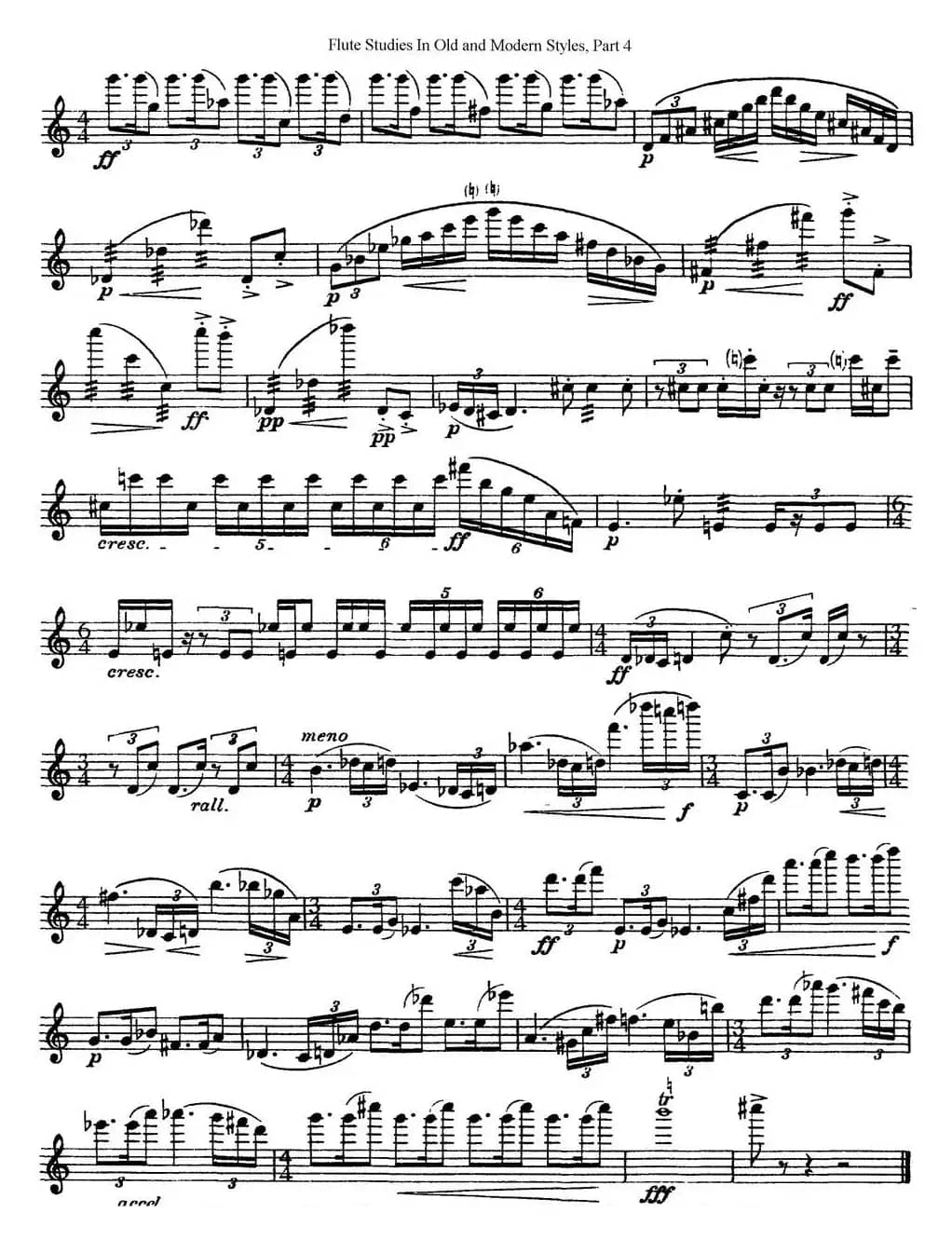 斯勒新老风格长笛练习重奏曲（第四部分）（NO.24）