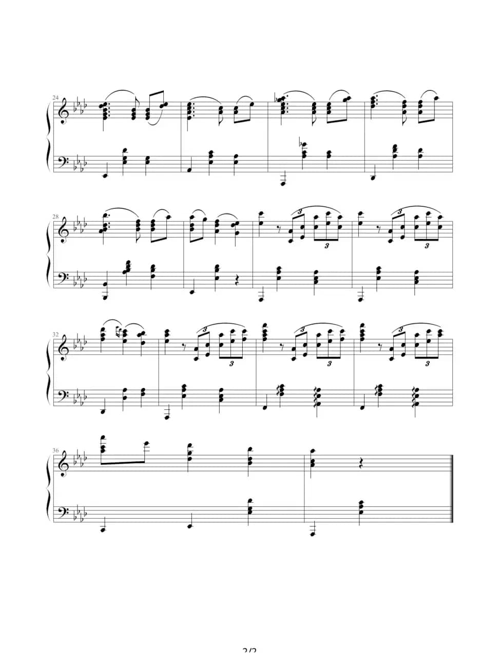 降A大调圆舞曲（勃拉姆斯曲、欧阳阳制谱版）