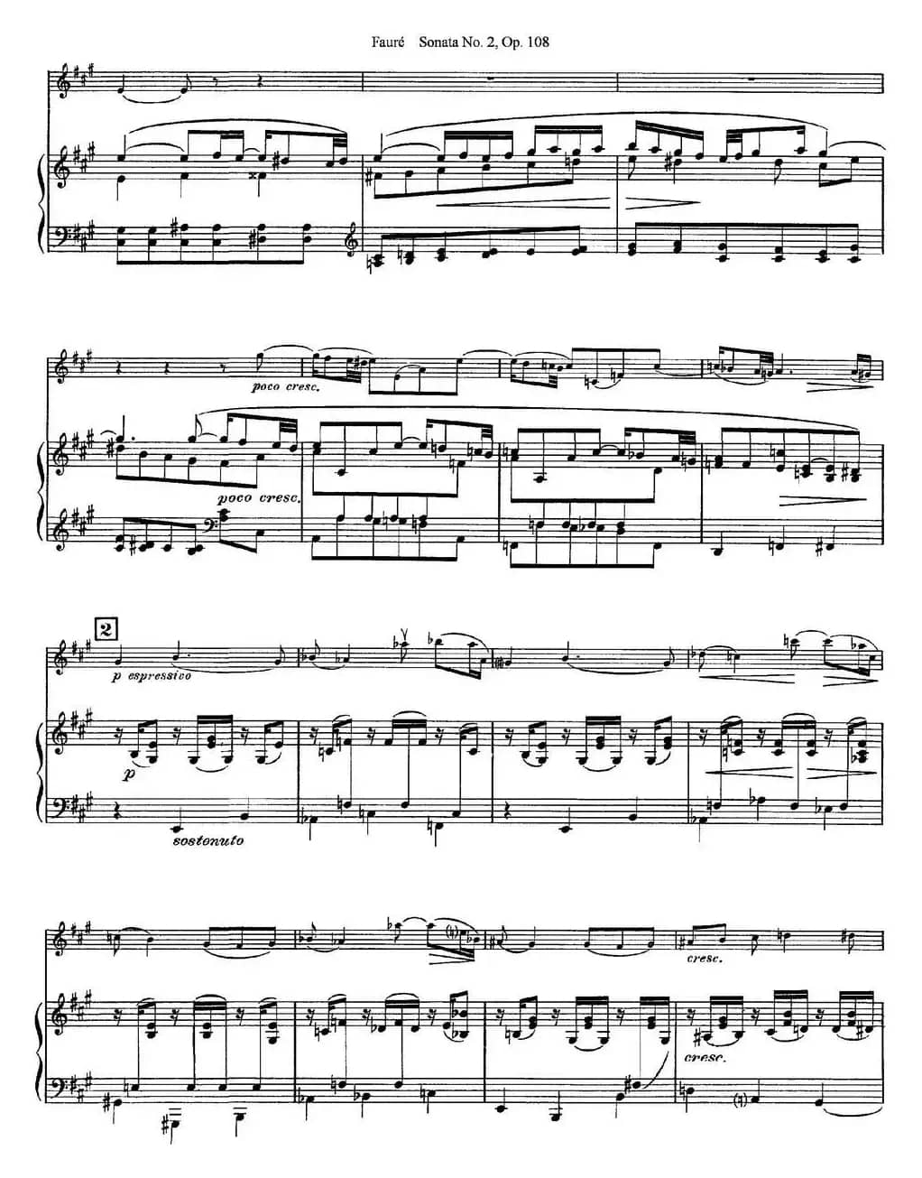 Violin Sonata No.2 Op.108（小提琴+钢琴伴奏）