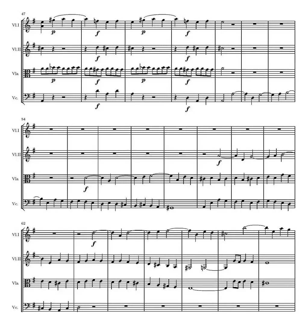 String Quartet KV.387（G大调弦乐四重奏）