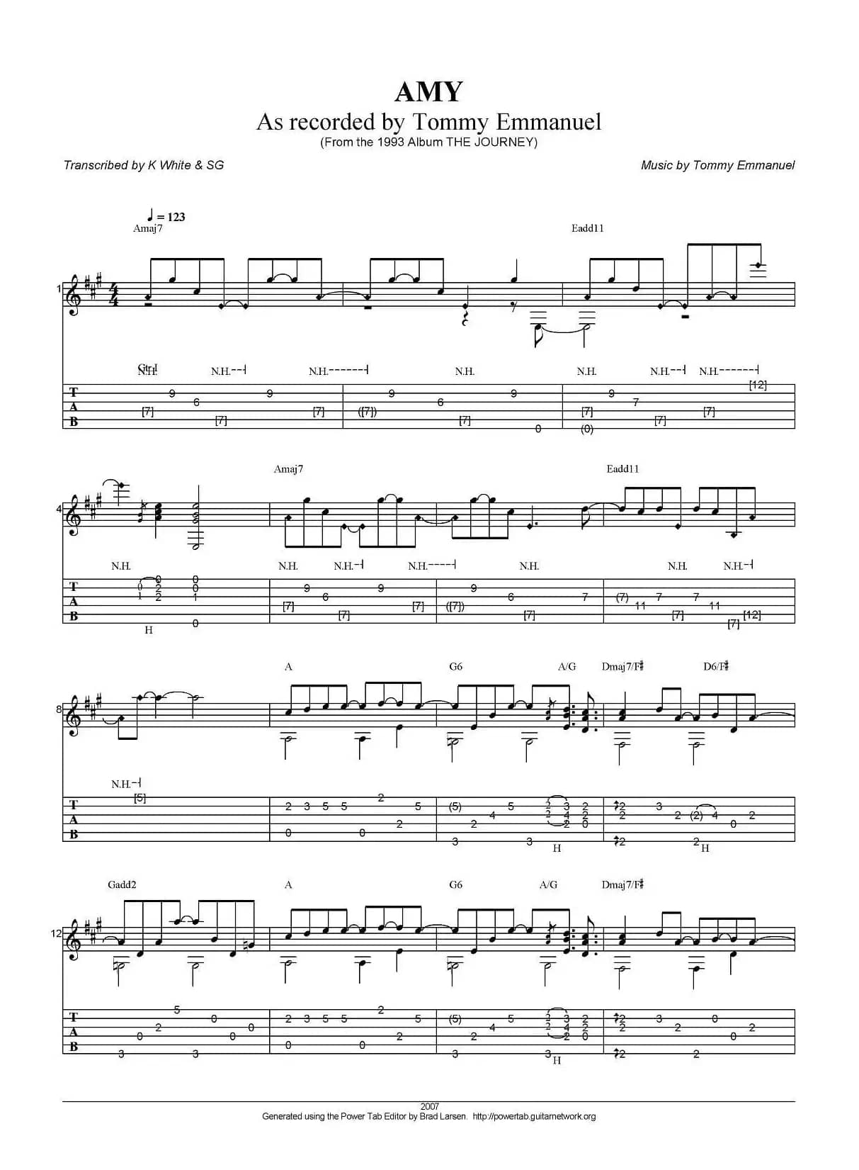 tommy emmanuel：amy（指弹吉他）