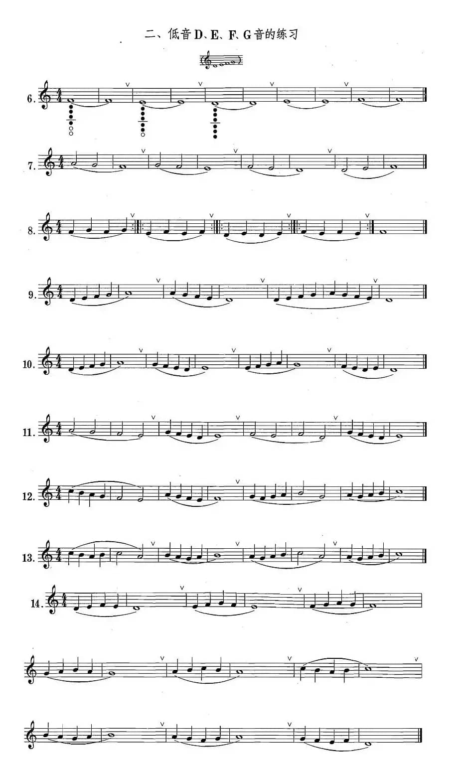 萨克斯练习曲合集（1—2）低音D、E、F、G音的练习