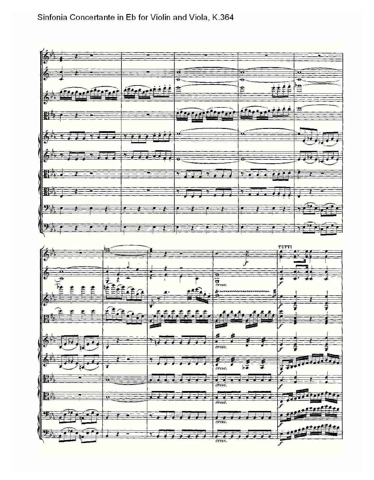 Eb调小提琴与中提琴炫技序曲, K.364（一）