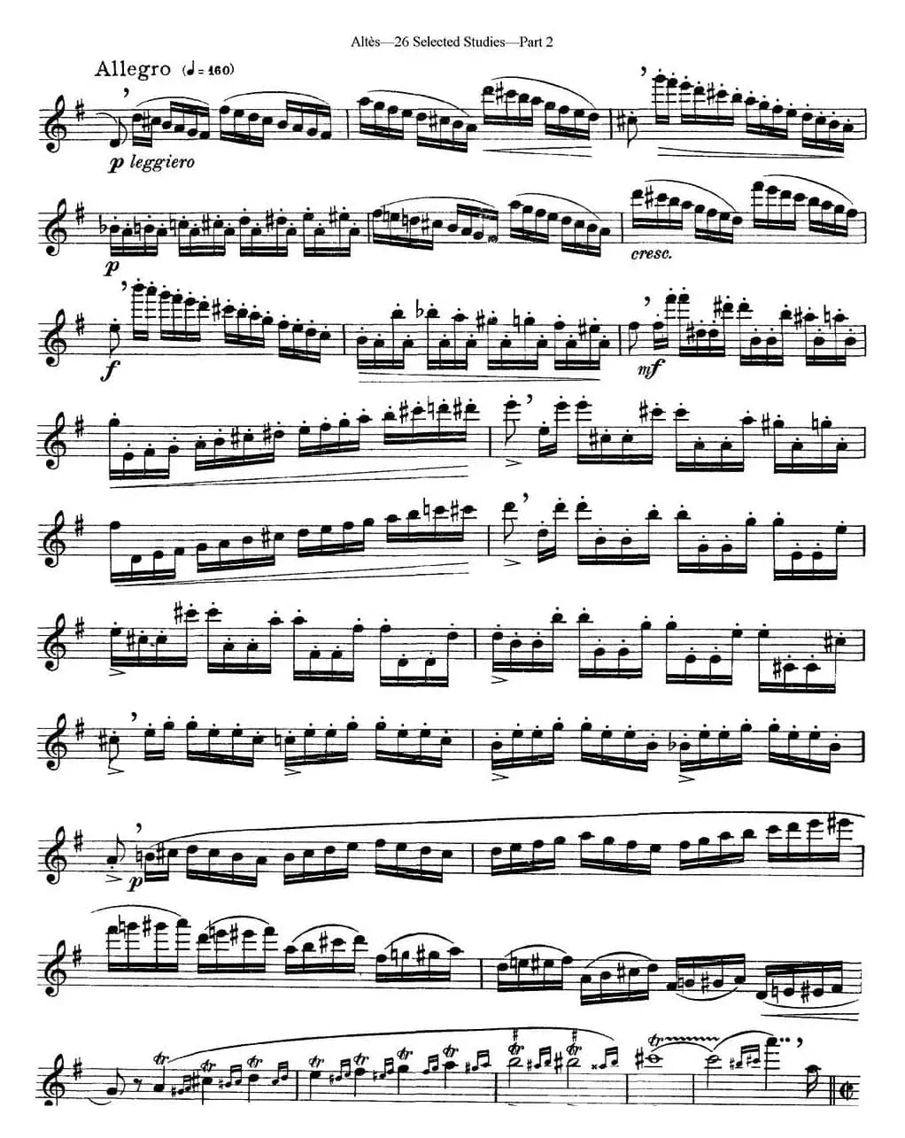 阿尔泰斯26首精选长笛练习曲（NO.25）