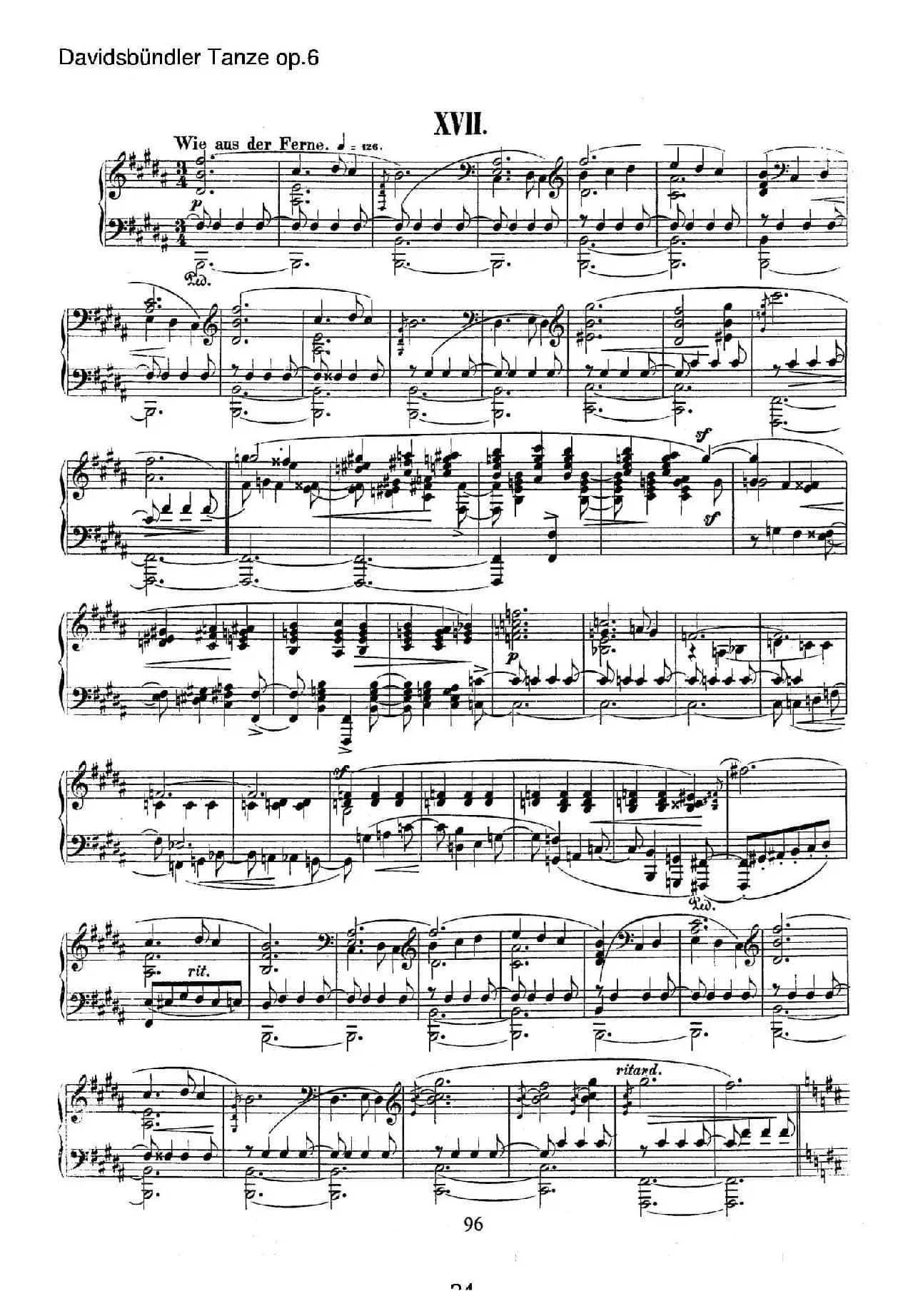 Davidsbundler Tanze Op.6（大卫同盟舞曲）