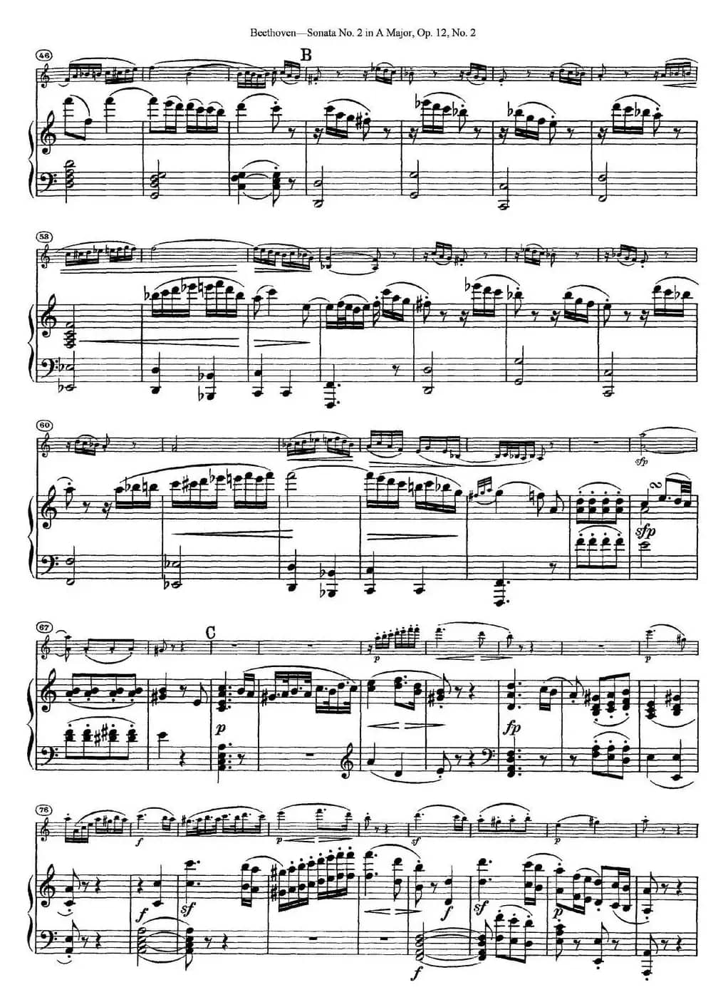 Violin Sonata No.2 in A Major Op.12 No.2（小提琴+钢琴伴奏）