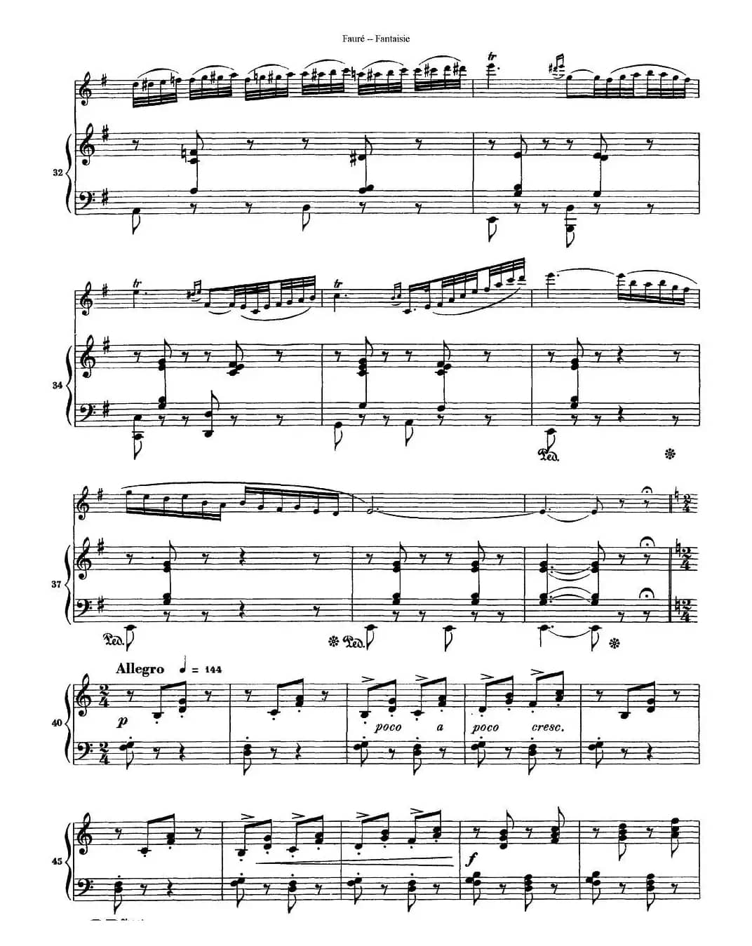 Fantaisie Op.79（幻想曲 作品79号）（长笛+钢琴伴奏）