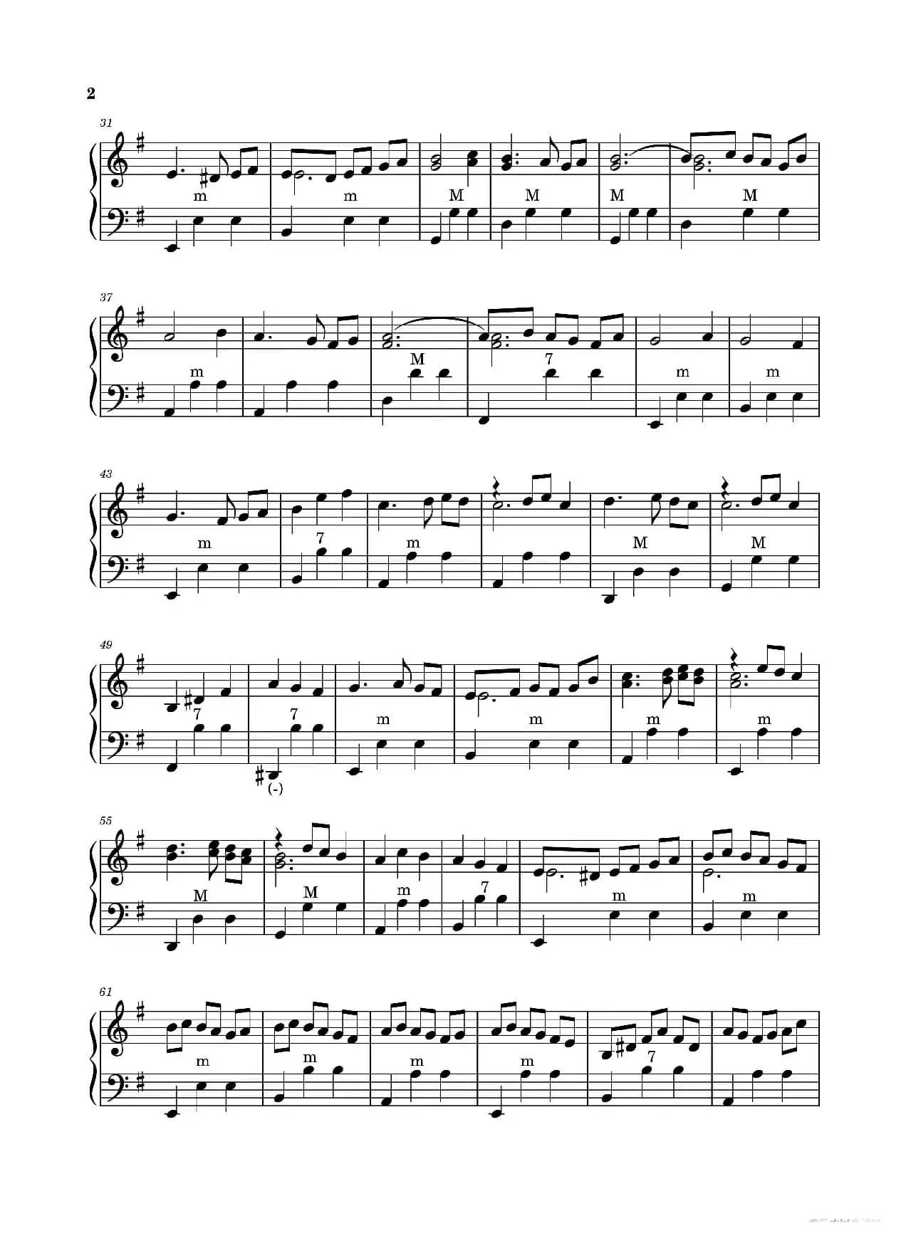 杨树林（手风琴五线谱高清版）