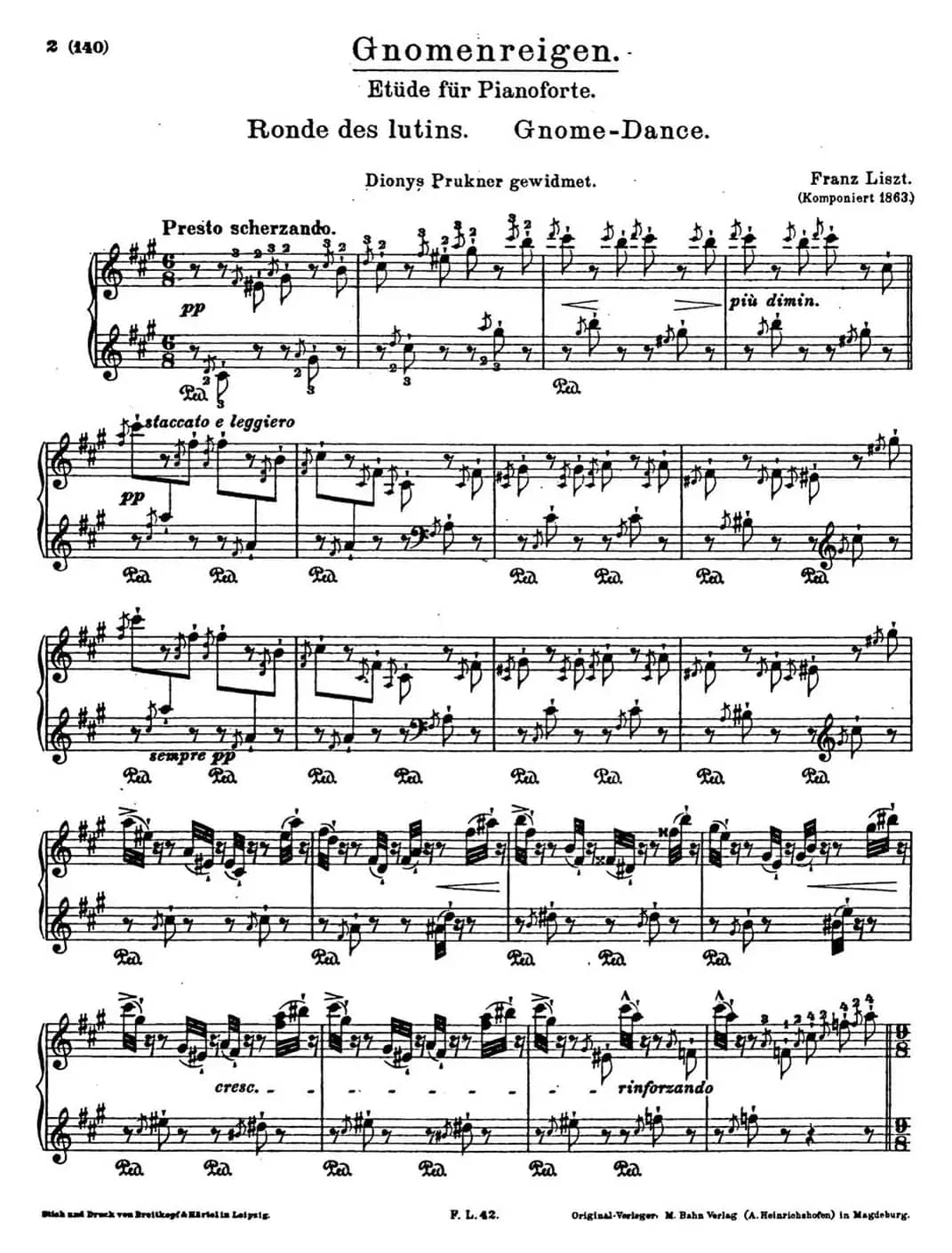 李斯特音乐会练习曲 S145（1 S145 森林的呼啸 Waldesrauschen）